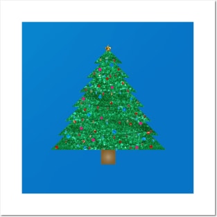 sequin print christmas tree Posters and Art